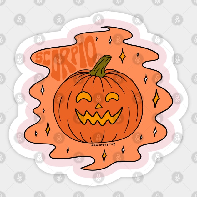 Scorpio Jack O Lantern Sticker by Doodle by Meg